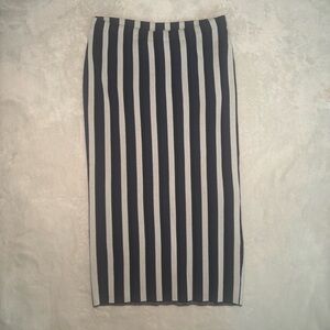 RACHEL ROY Blue and White Striped Midi Pencil Skirt